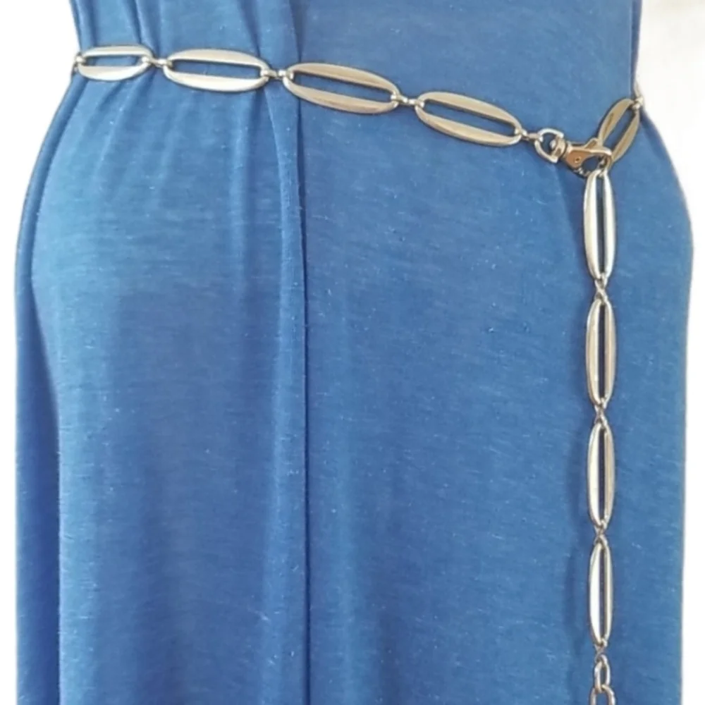 Vintage RETRO Stainless Steel oval chain belt
